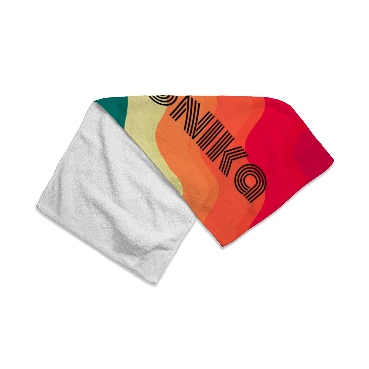 Handtuch Retrolook mit Namen personalisiert - personalisiertes Namenshandtuch - Retro Wellen