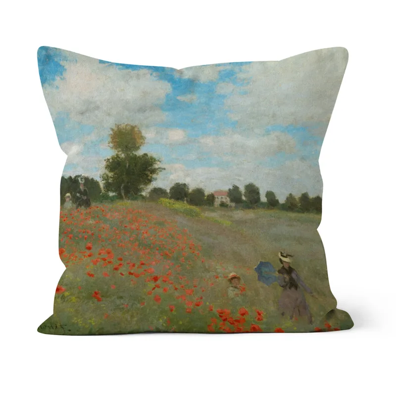 Samtkissenbezug Mohnfeld Monet