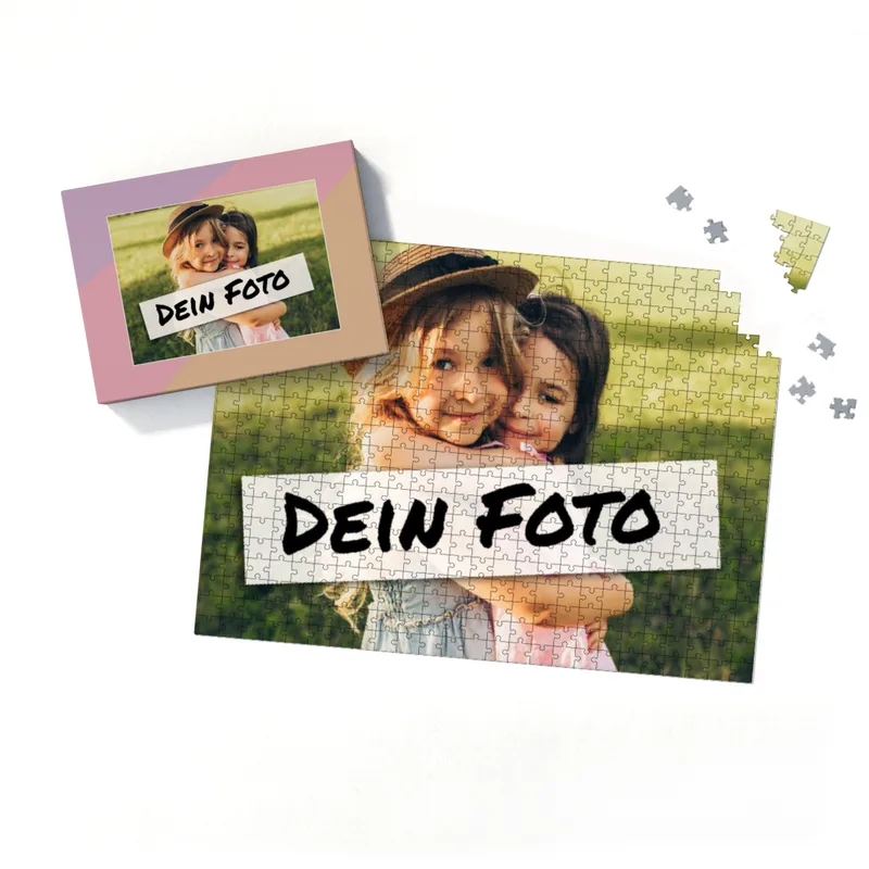 Fotopuzzle mit eigenem Bild - Fotopuzzle selbst gestalten 500 Teile - Schachtel Pastellfarben - 500 Teile Puzzle mit Foto - Geschenk Geburtstag Pastell 500 Teile Quer