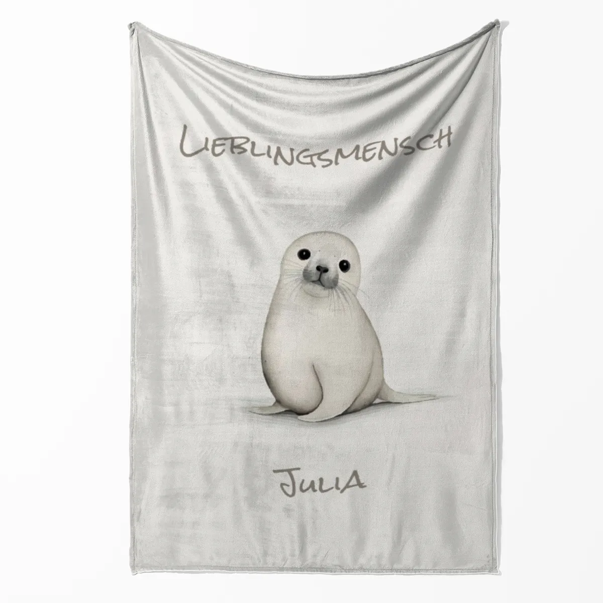 Kuscheldecke Kleine Robbe beige 140 x 200 cm