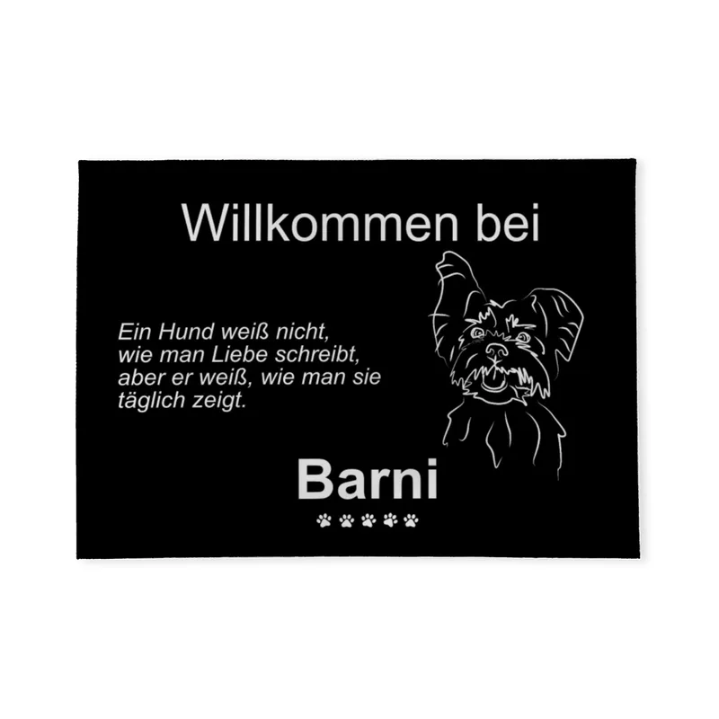 Personalisierte Fußmatte mit Yorkshire Terrier schwarz 70 x 50 cm