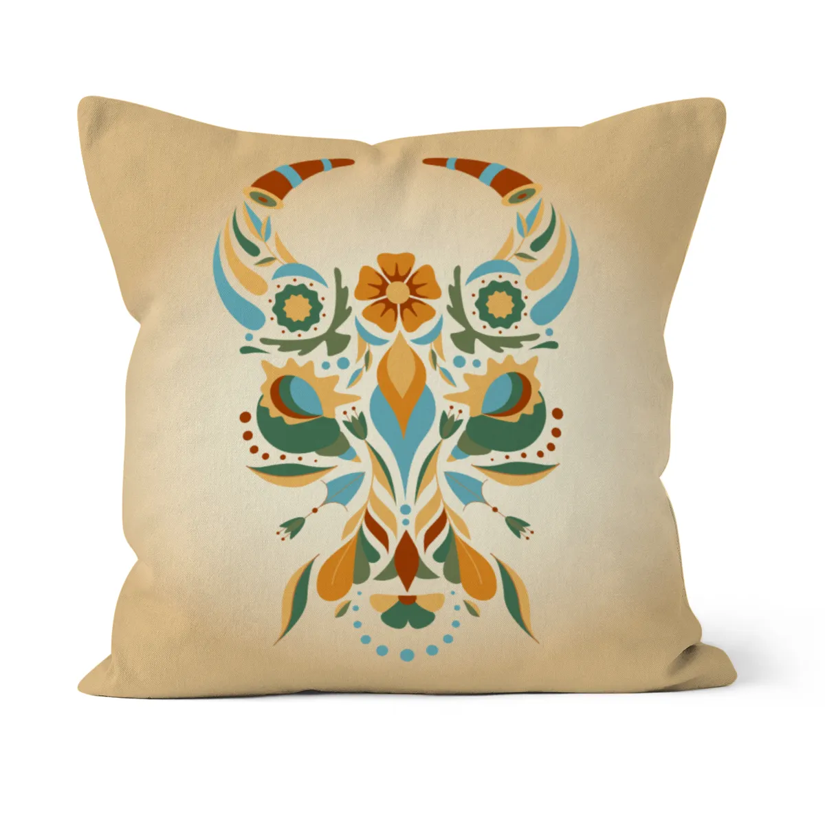Samtkissen Zodiac Art – Löwe floral