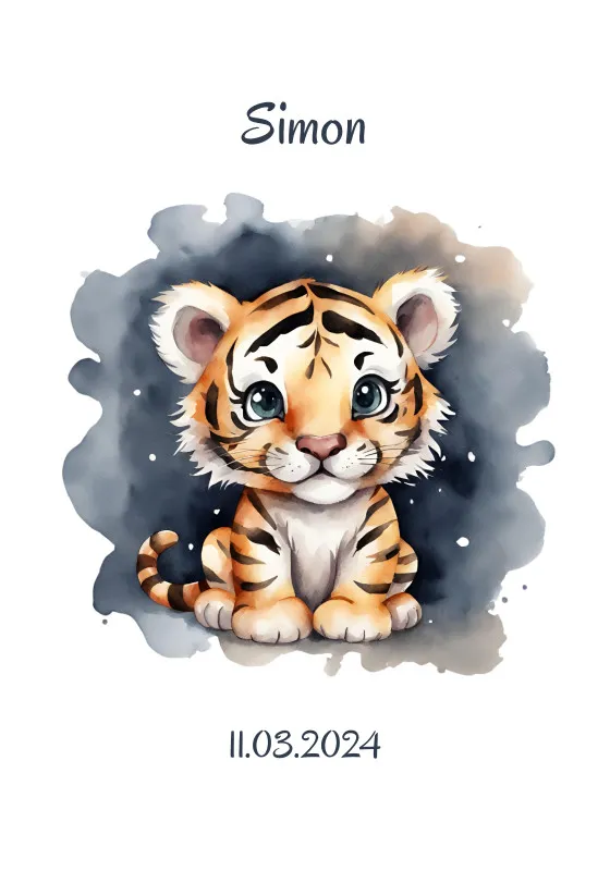 Babydecke Kleiner Tiger personalisierbar mit Namen und Text multi 75 x 100 cm