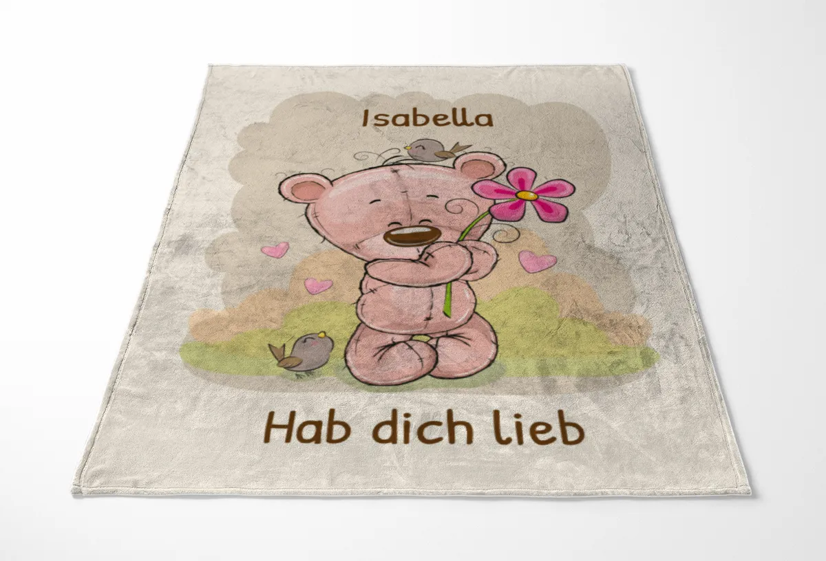 Babydecke Teddy mit Spatzen