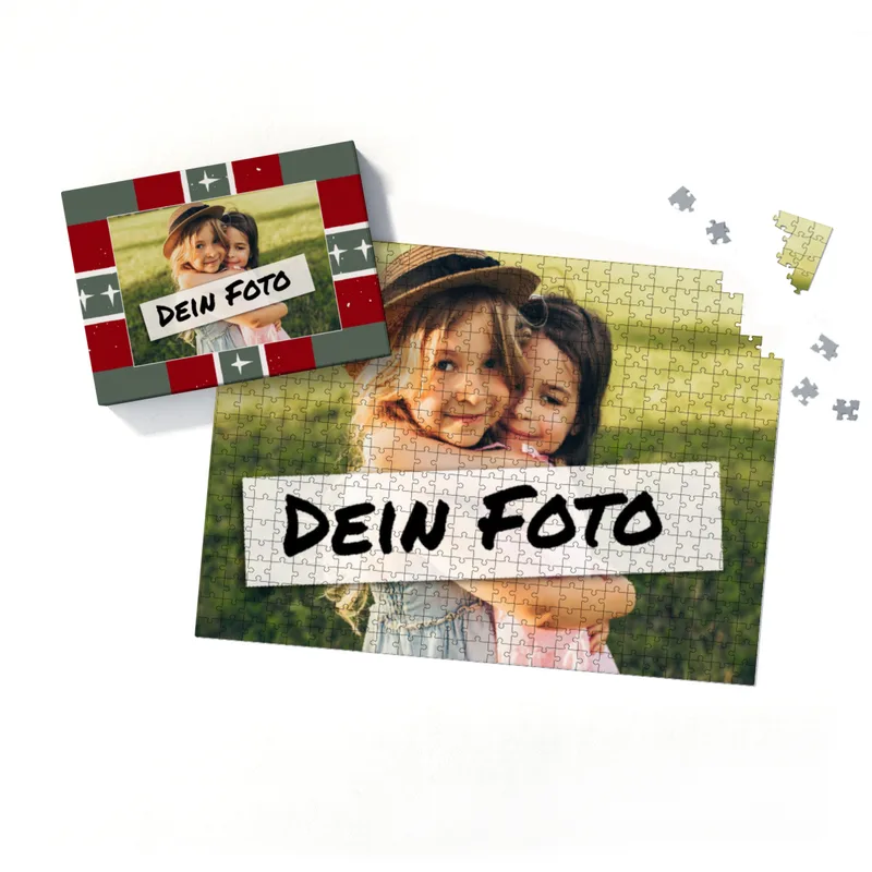 Fotopuzzle 500 Teile personalisiert Weihnachten - Schachtel Xmas