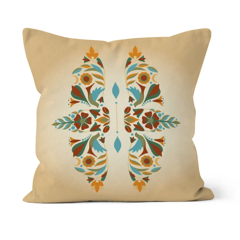 Samtkissen Zodiac Art – Zwillinge floral