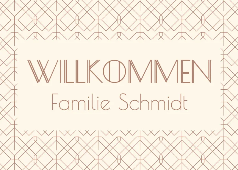 Fußmatte personalisiert Vintage Chic - Geschenkidee für Familie, Paare, zum Einzug - Türvorleger mit Namen bedruckt Vintage Chic 70 x 50 cm
