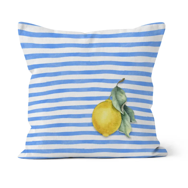 Samtkissenbezug Citrus Stripes
