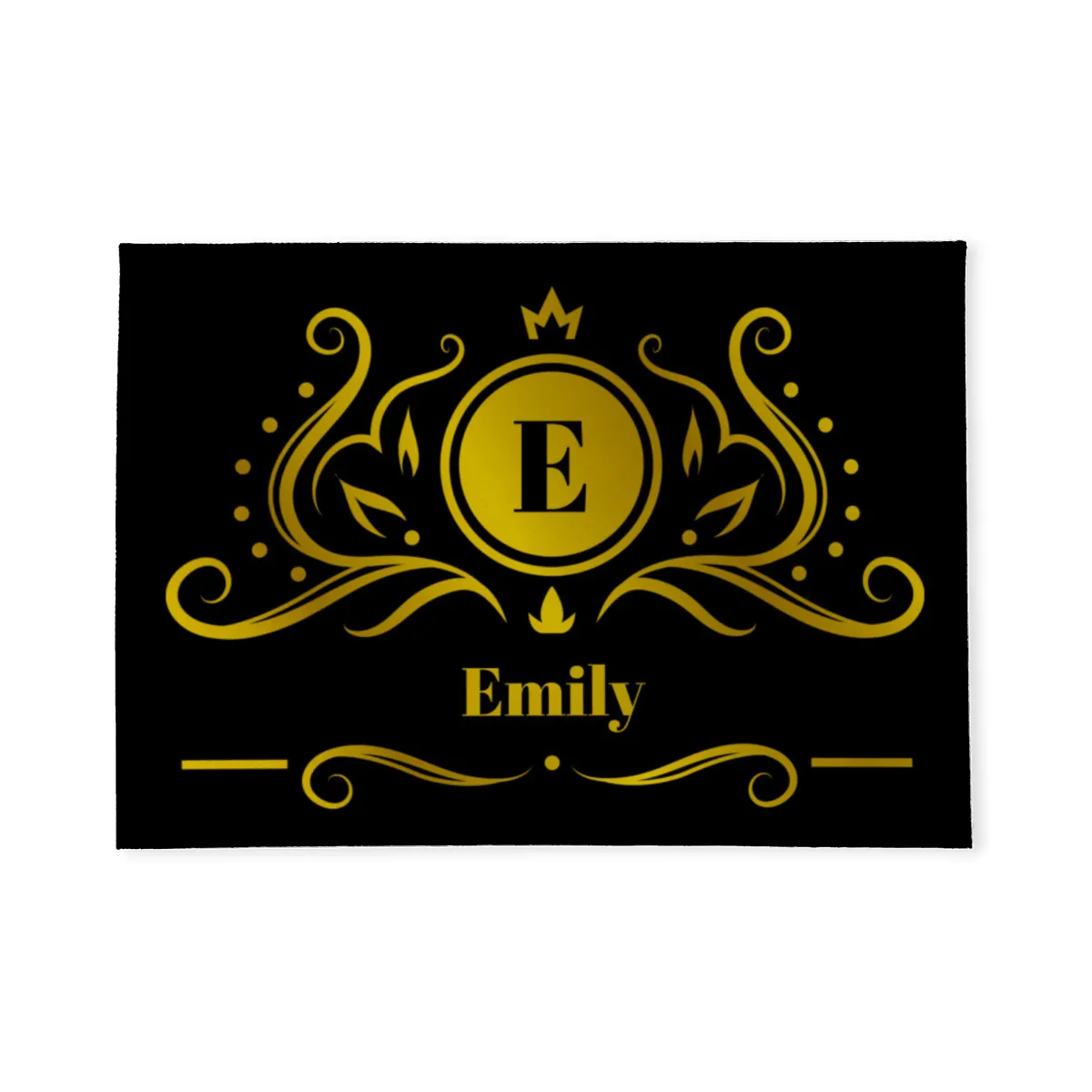Fußmatte Ornamental mit Initial und Namen personalisierbar - Geschenkidee Einzug, Geburtstag, Richtfest - Fussmatte mit Namen Ornamental Initial 1 70 x 50 cm