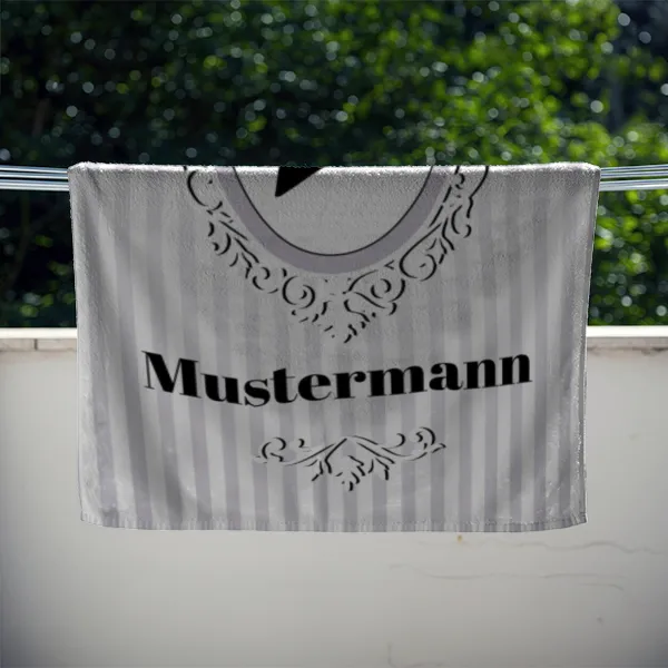Misses Vintage - personalisiertes Namens-Strandtuch mit Wunschtext - Geschenkidee Hochzeit, Paar