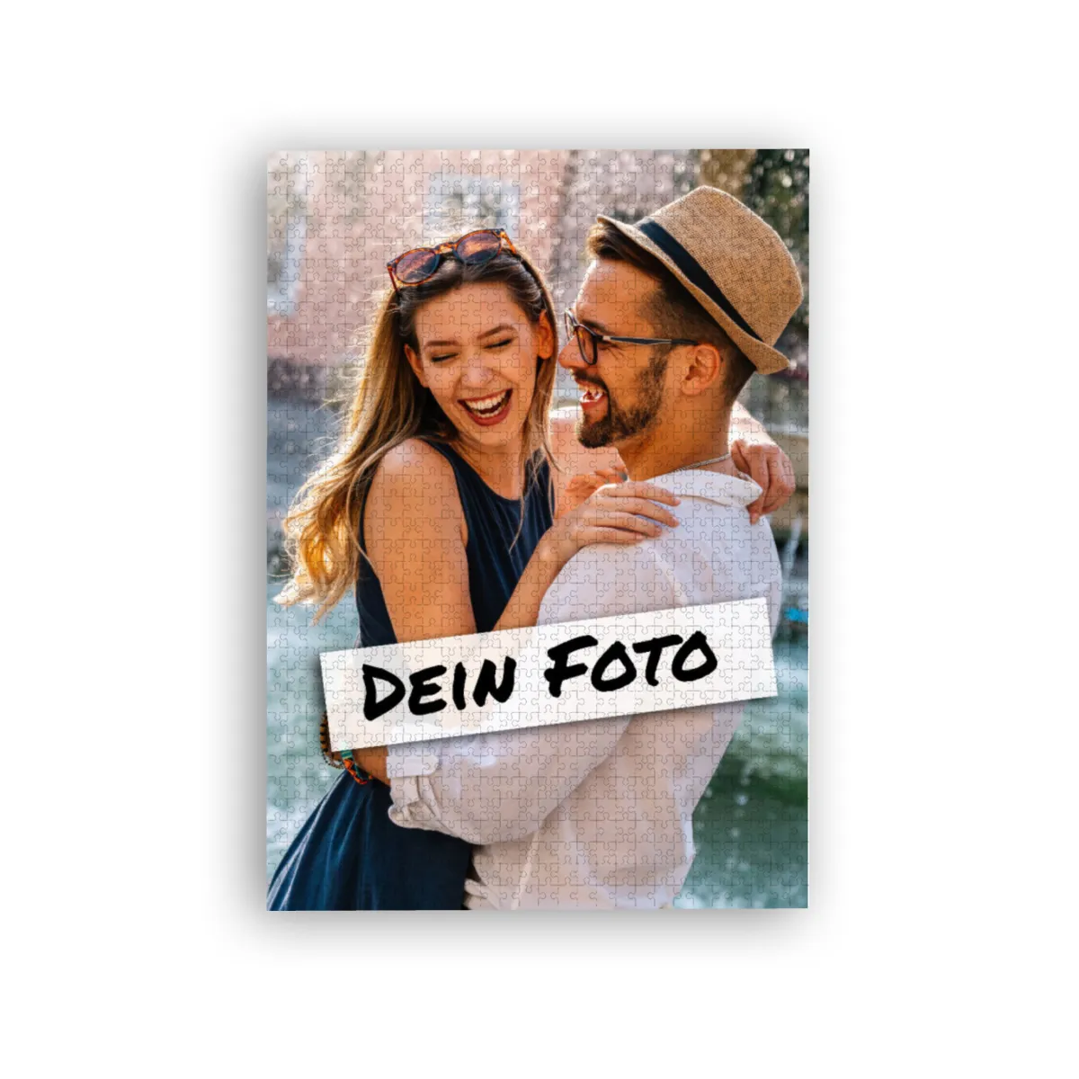 Fotopuzzle mit eigenem Bild - Puzzle selbst gestalten 1000 Teile - Schachtel Farbverlauf - mit Foto personalisiert - Geschenk Valentin, Geburtstag