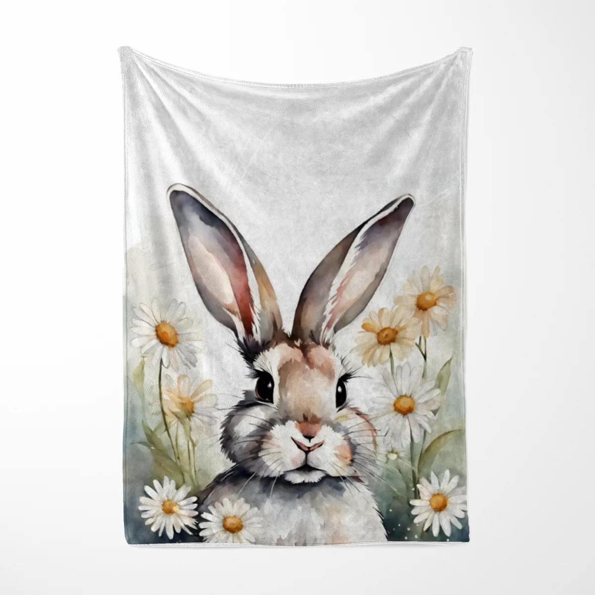 Wohndecke Häschen mit Gänseblümchen