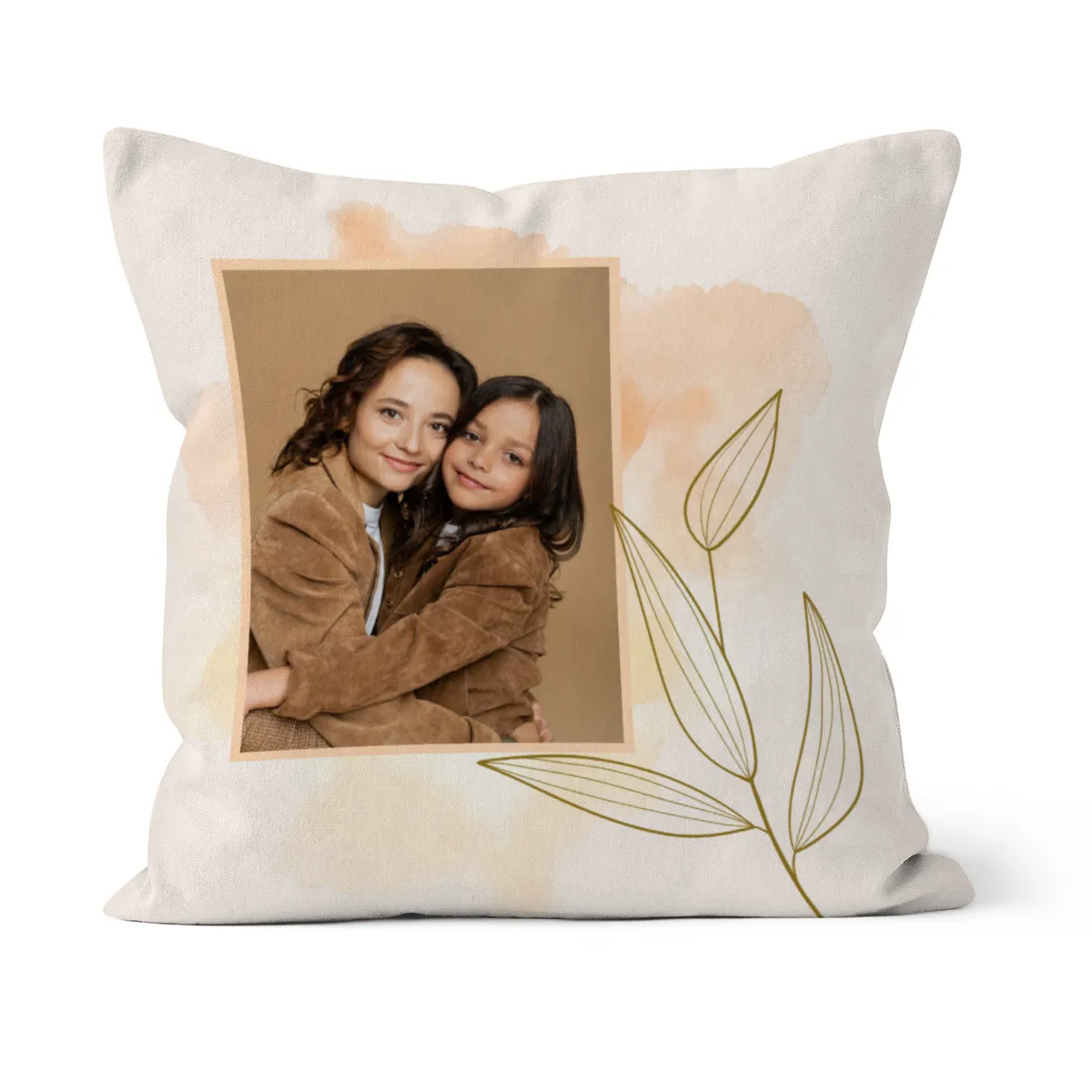 Personalisiertes Fotokissen - Vorderseite mit Foto personalisierbar - Samtkissenbezug Mama Substantiv - Geschenk Muttertag