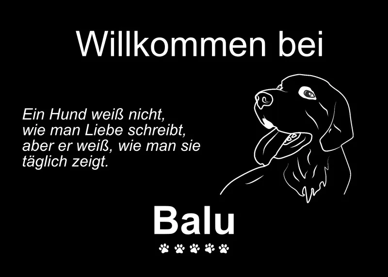Personalisierte Fußmatte mit Französischer Bulldogge schwarz 70 x 50 cm