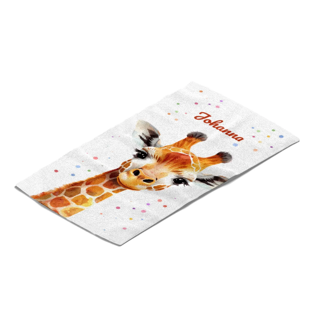 Badetuch mit Namen personalisierbar - personalisiertes Namens-Badetuch - Strandtuch mit Wunschtext - Giraffe