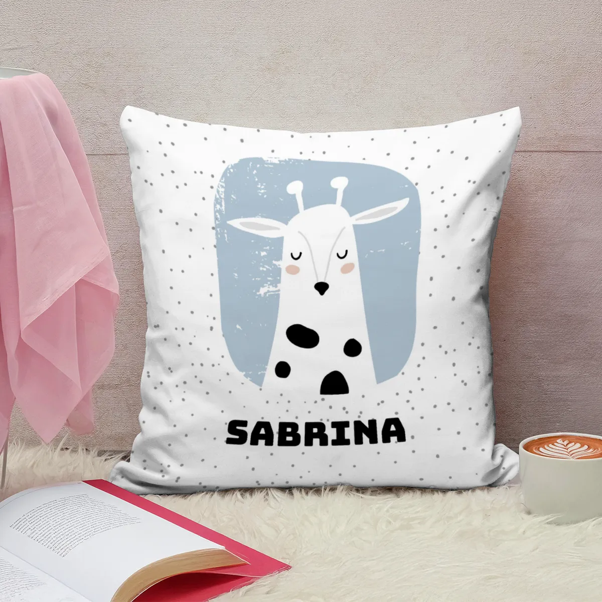 Samtkissenbezug Sweet Giraffe