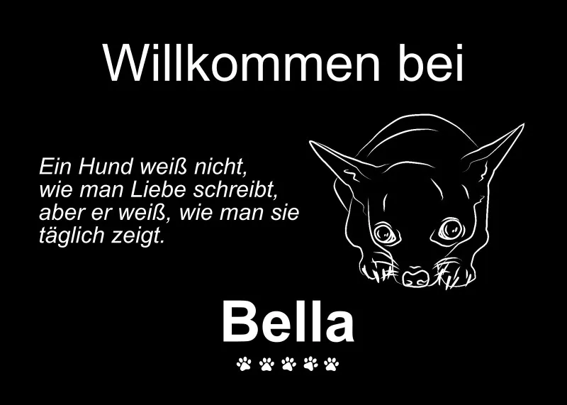 Personalisierte Fußmatte mit Französischer Bulldogge schwarz 70 x 50 cm