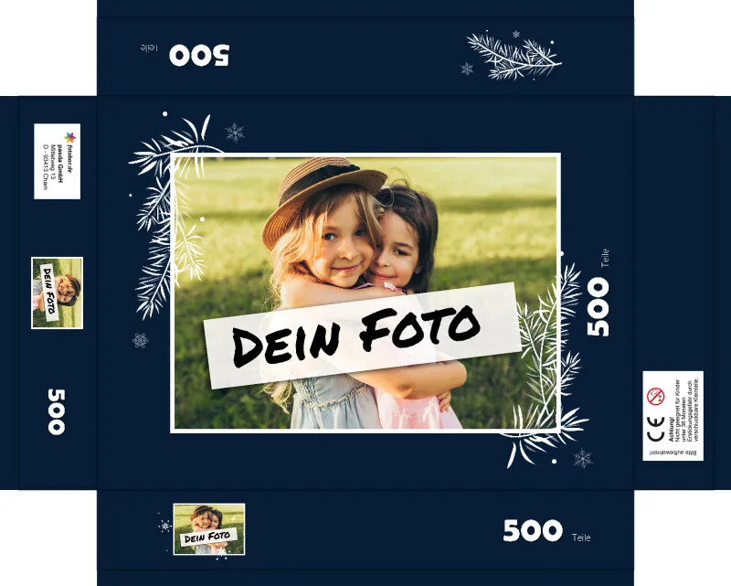 Fotopuzzle mit eigenem Bild - Fotopuzzle selbst gestalten 1000 Teile - Schachtel Weihnachtszweige - 1000 Teile Puzzle mit Foto - Geschenk Weihnachten Weihnachtszweige 1000 Teile Quer