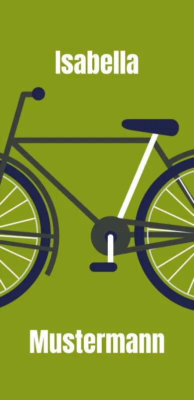 Badetuch Sport - mit Namen personalisierbar - personalisiertes Namens-Badetuch - Strandtuch mit Wunschtext - Fahrrad