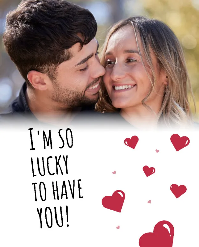 Kuscheldecke So Lucky - mit Foto personalisierbar - Geschenkidee für Verliebte, Valentinstag So Lucky