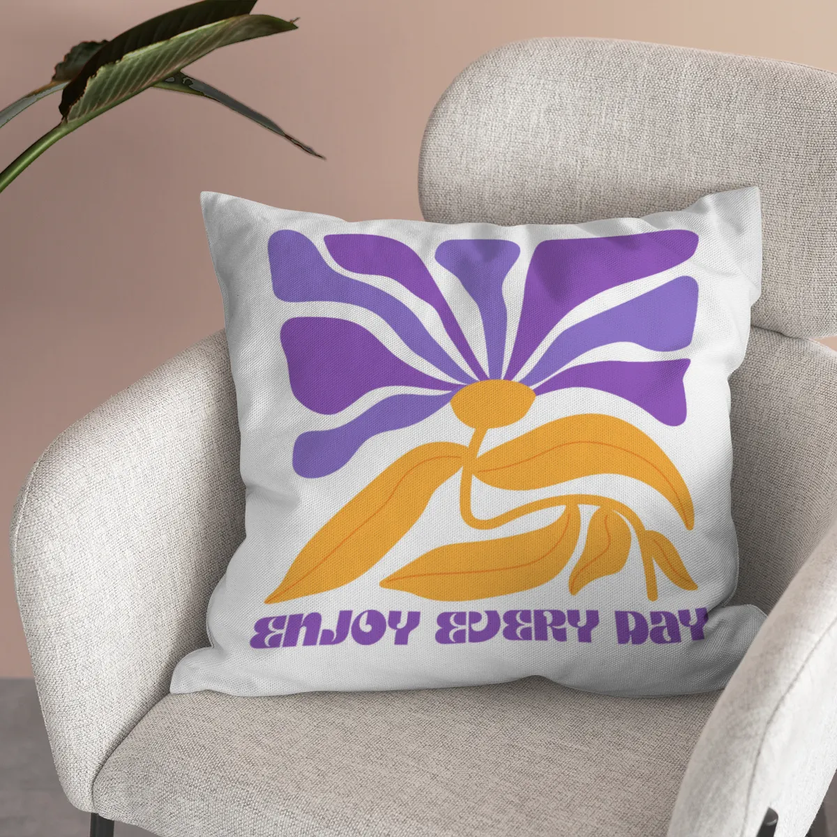 Samtkissenbezug Flower Abstrakt Enjoy ervery day