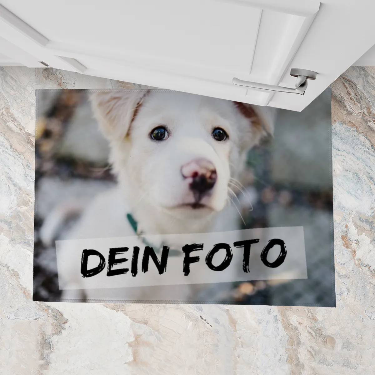 Fußmatte personalisiert mit Foto - Geschenkidee für Familie, Paare, zum Einzug - Türvorleger mit Bild bedruckt 1 Foto 70 x 50 cm