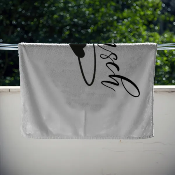 Badetuch mit Namen personalisierbar - personalisiertes Namensbadetuch - Strandtuch mit Namen - Lieblingsmensch weiß