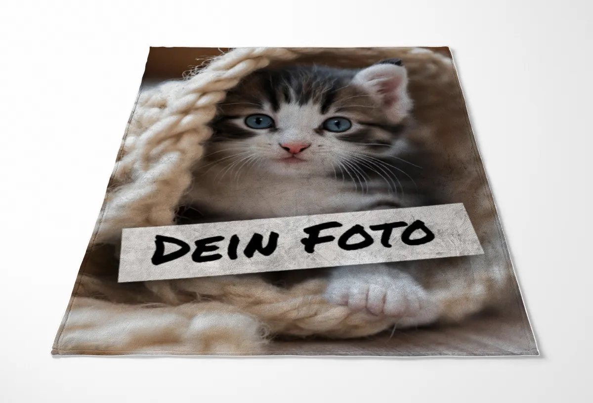 Personalisierte Kuscheldecke mit Foto - personalisierte Fotodecke - Kuscheldecke mit Ihrem Bild - Fotodecke selbst gestalten - Decke Querformat 200 x 140 cm 1 Foto Design 200 x 140 cm