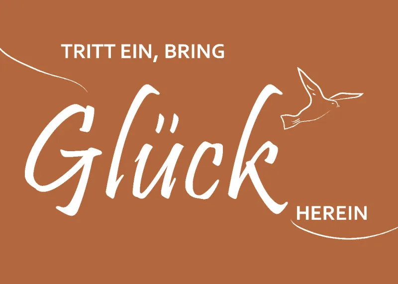 Spruch-Fußmatte Tritt ein, bring Glück herein - Schmutzfangmatte bedruckt Glück grün 70 x 50 cm