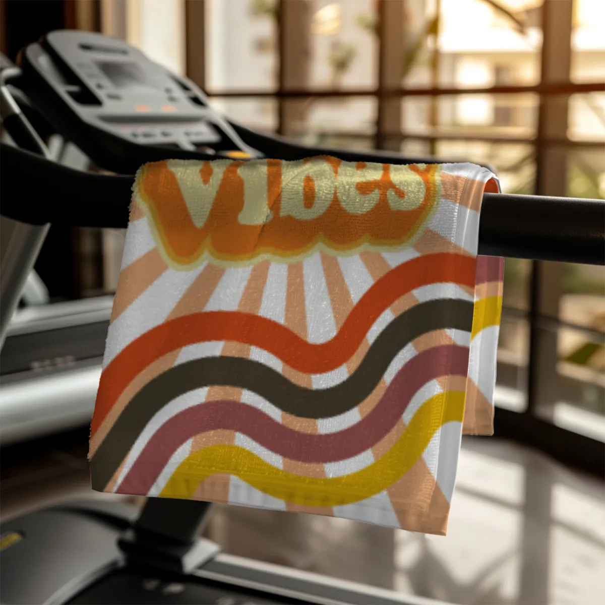 Strandtuch Good Vibes im Retro-Look - mit Foto personalisierbar - Foto-Badetuch für Urlaub, Bad, Strand - Good Vibes