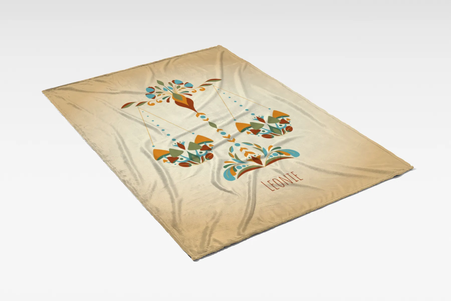 Sternzeichen Wohndecke Wassermann floral mit Namen personalisierbar