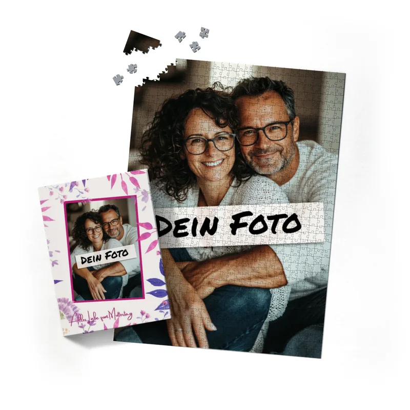 Fotopuzzle mit eigenem Bild - Puzzle selbst gestalten 1000 Teile Hochformat - Schachtel Muttertag - mit Foto personalisiert - Geschenk Muttertag