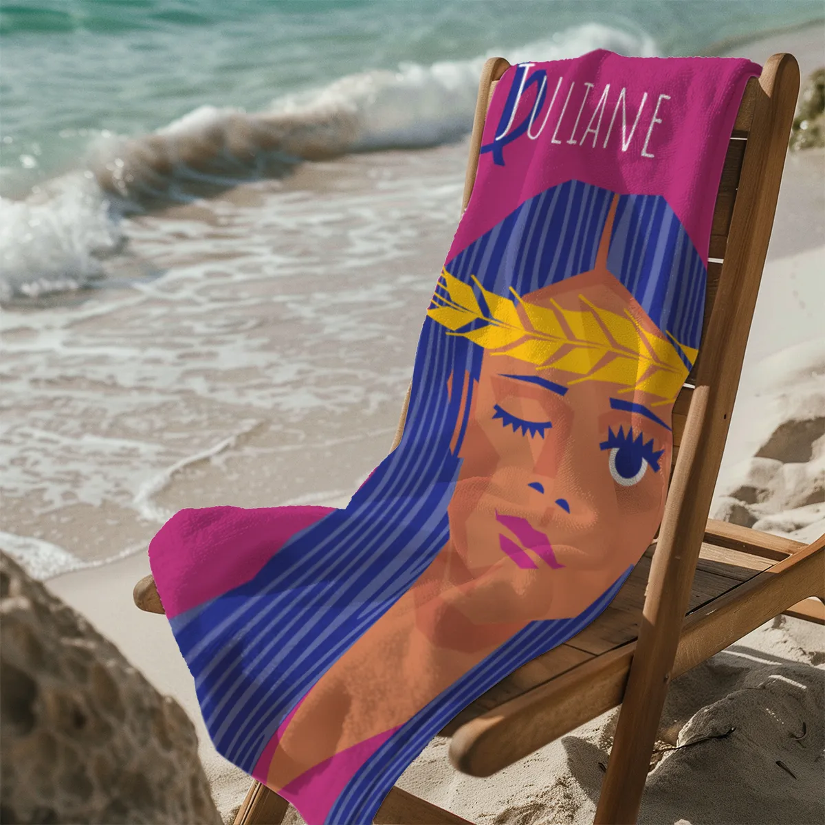 Strandtuch Sternzeichen Wassermann - mit Namen personalisierbar