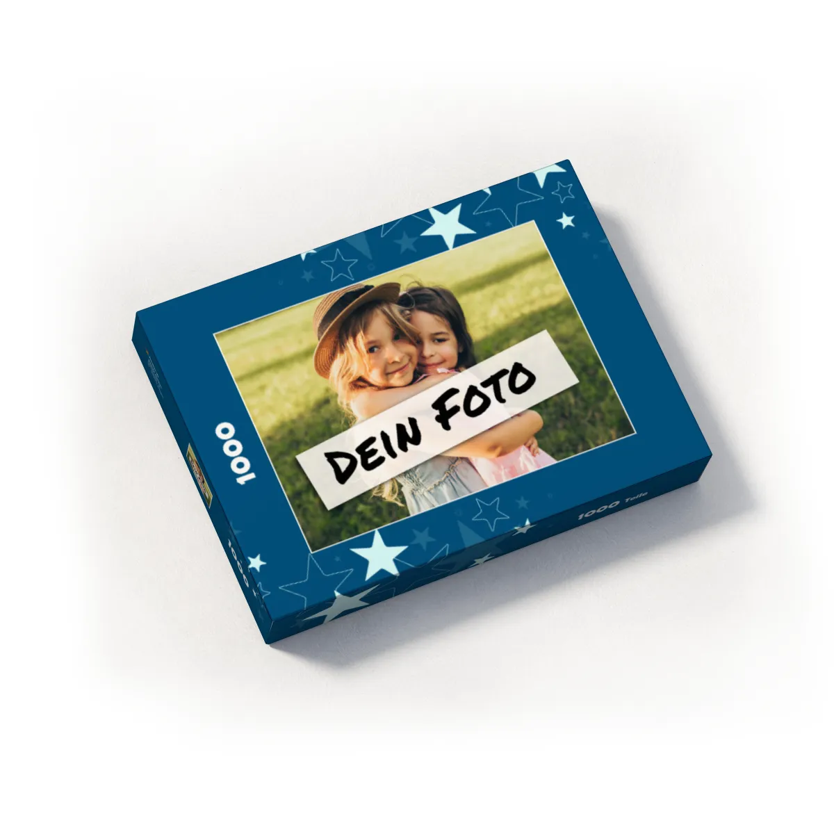 Fotopuzzle mit eigenem Bild - Puzzle selbst gestalten 1000 Teile Querformat - Schachtel Sterne - mit Foto personalisiert - Geschenk Weihnachten