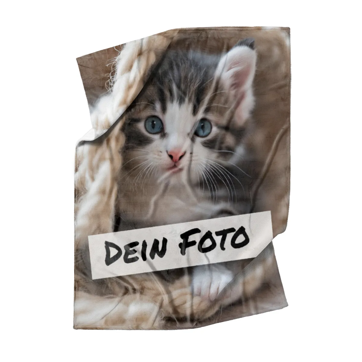 Personalisierte Kuscheldecke mit Foto - personalisierte Fotodecke - Kuscheldecke mit Ihrem Bild - Fotodecke selbst gestalten - Decke Querformat 200 x 140 cm 1 Foto Design 200 x 140 cm