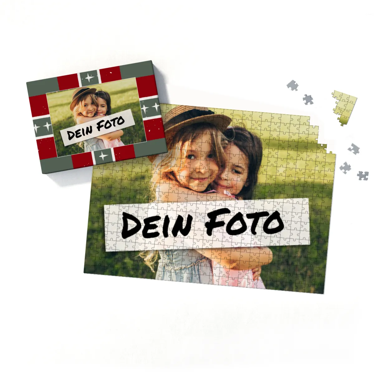 Fotopuzzle mit eigenem Bild - Fotopuzzle selbst gestalten 1000 Teile Hochformat - Schachtel Weihnachten Xmas 1 - 1000 Teile Puzzle mit Foto - Geschenk Weihnachten Xmas1 1000 Teile Hoch