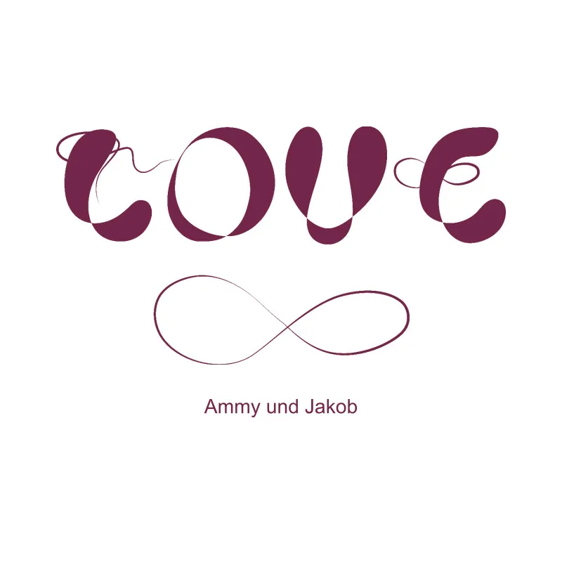 Samtkissenbezug Infinite Love - mit Namen personalisierbar - Geschenkidee Valentinstag, Hochzeit lila 40 x 40 cm