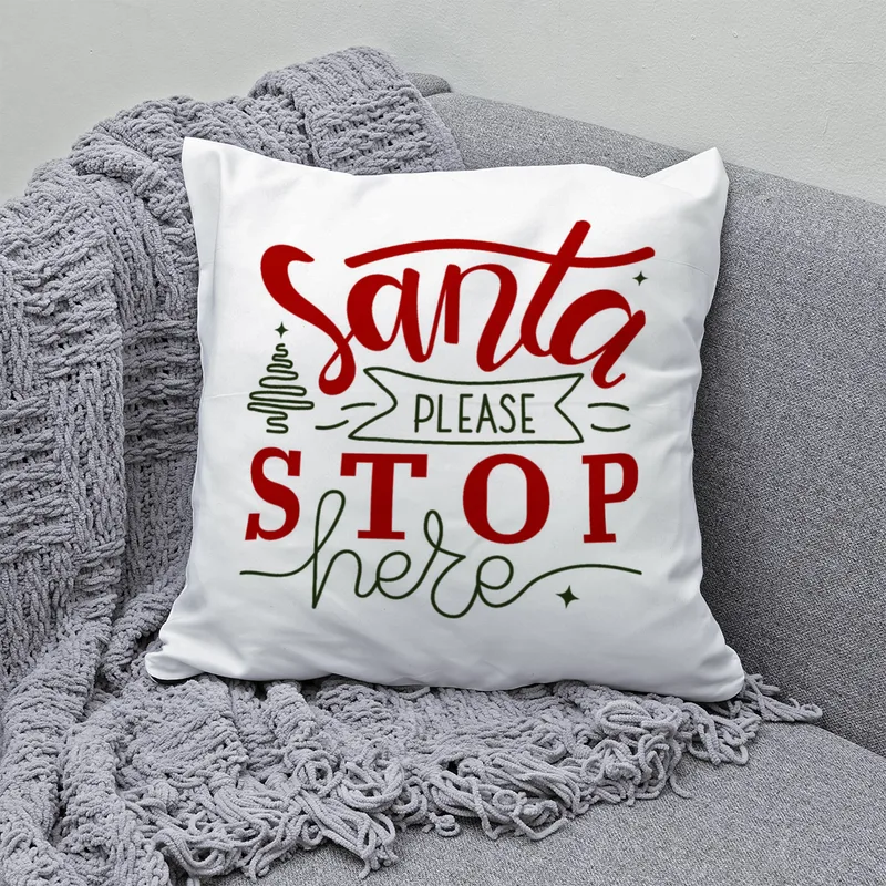Samtkissenbezug Santa Stop