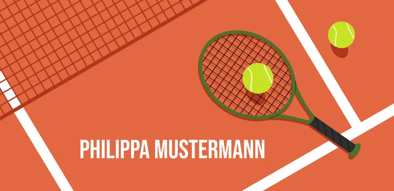 Badetuch Sport - mit Namen personalisierbar - personalisiertes Namens-Badetuch - Strandtuch mit Wunschtext - Tennis orange