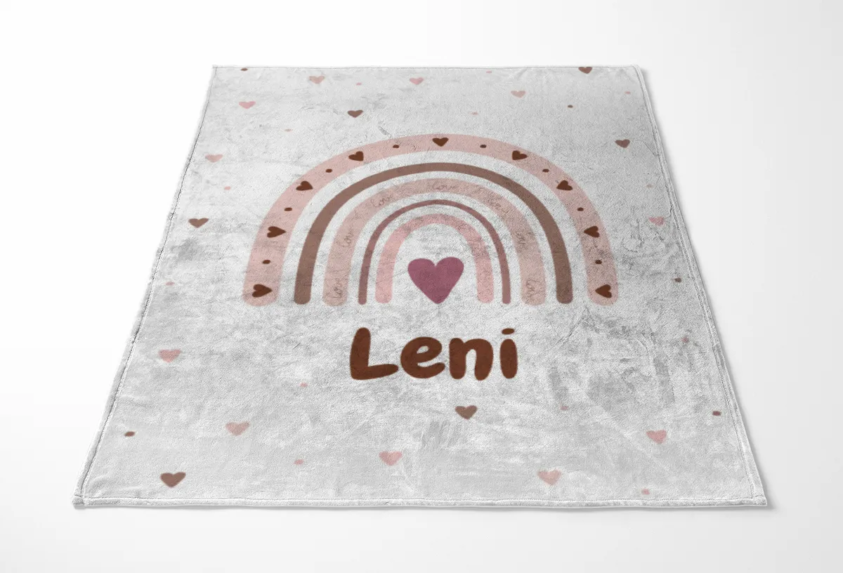 Personalisierte Babydecke rosa 75 x 100 cm