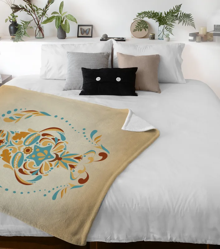 Sternzeichen Wohndecke Wassermann floral mit Namen personalisierbar