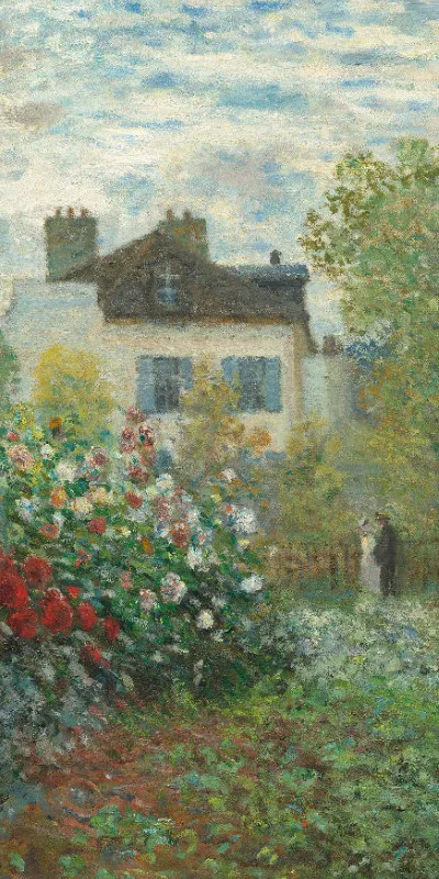 Handtuch Der Garten des Künstlers in Argenteuil - Claude Monet
