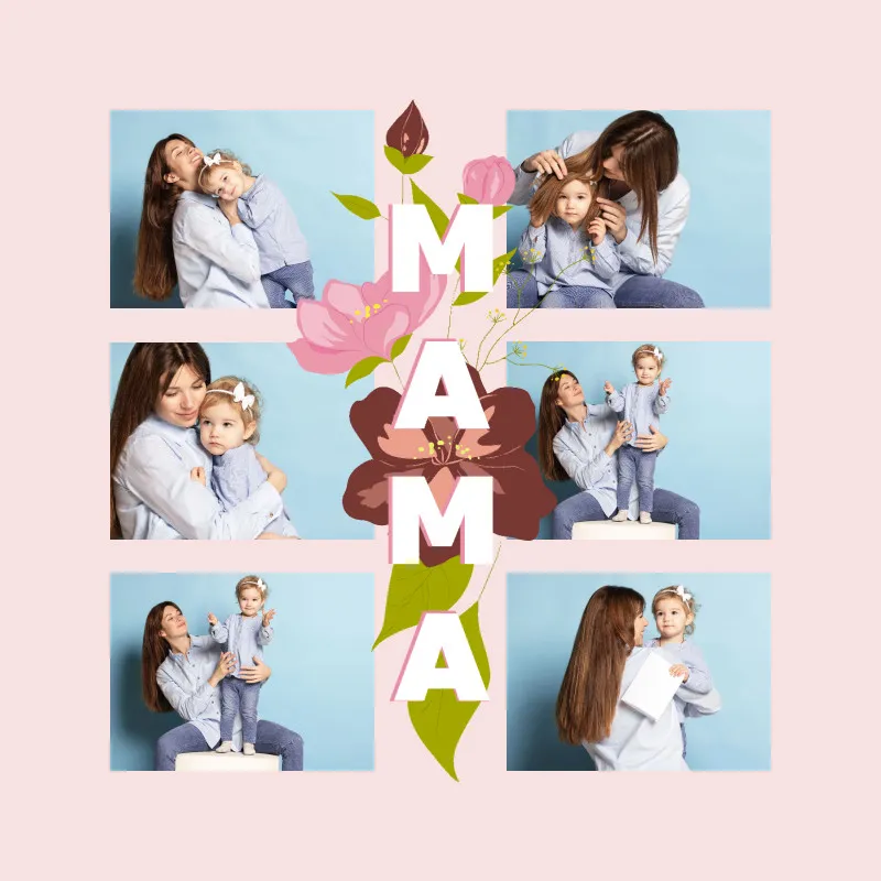 Personalisierter Samtkissenbezug Oma - Platz für 6 Fotos auf Vorderseite - Fotokissen Geschenk Geburtstag