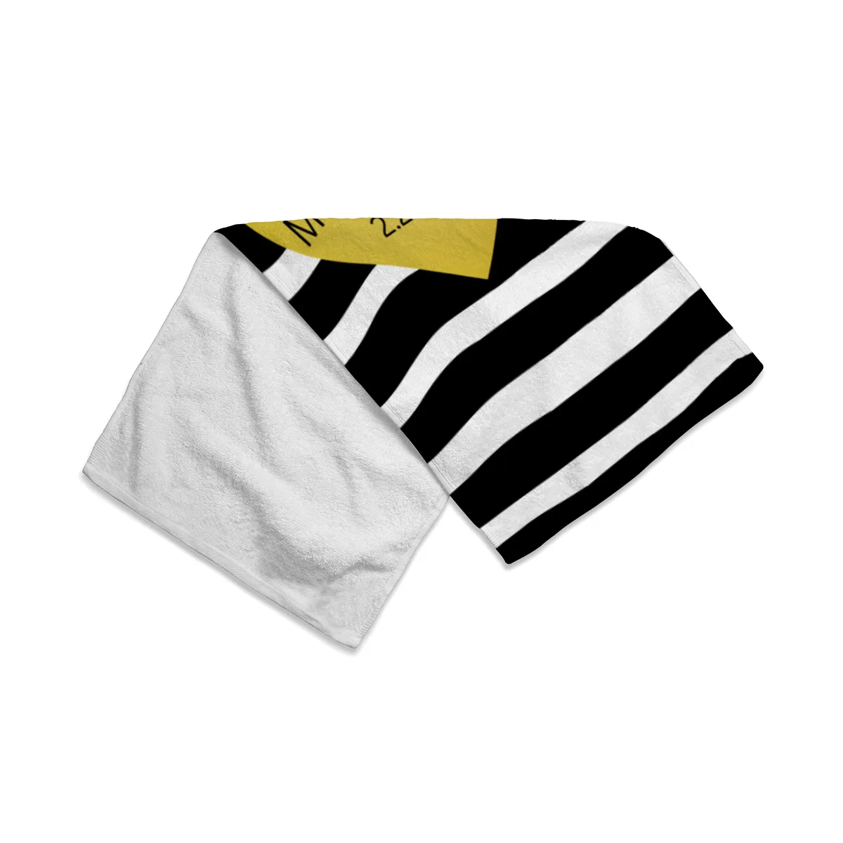 Badetuch mit Namen personalisierbar - personalisiertes Namens-Badetuch - Strandtuch mit Wunschtext - Geschenkidee Hochzeit, Paar - Motiv Misses Heart Stripes