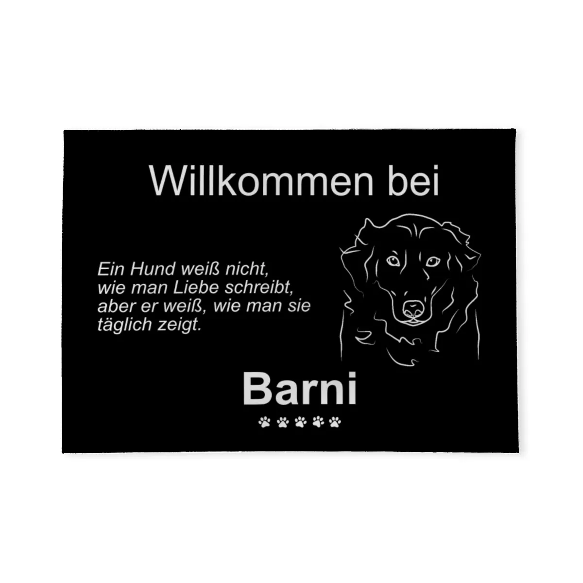 Personalisierte Fußmatte mit Französischer Bulldogge schwarz 70 x 50 cm
