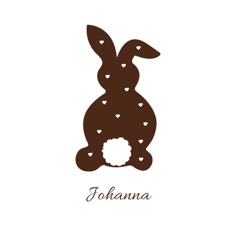 Namenskissen Ostern - Samtkissenbezug Hase Frohe Ostern - mit Namen personalisierbar - Osterdeko - Geschenkidee Ostern Hase Herzen 40 x 40 cm