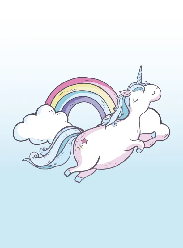 Kinderbettwäsche Einhornwolken Mikrofaser