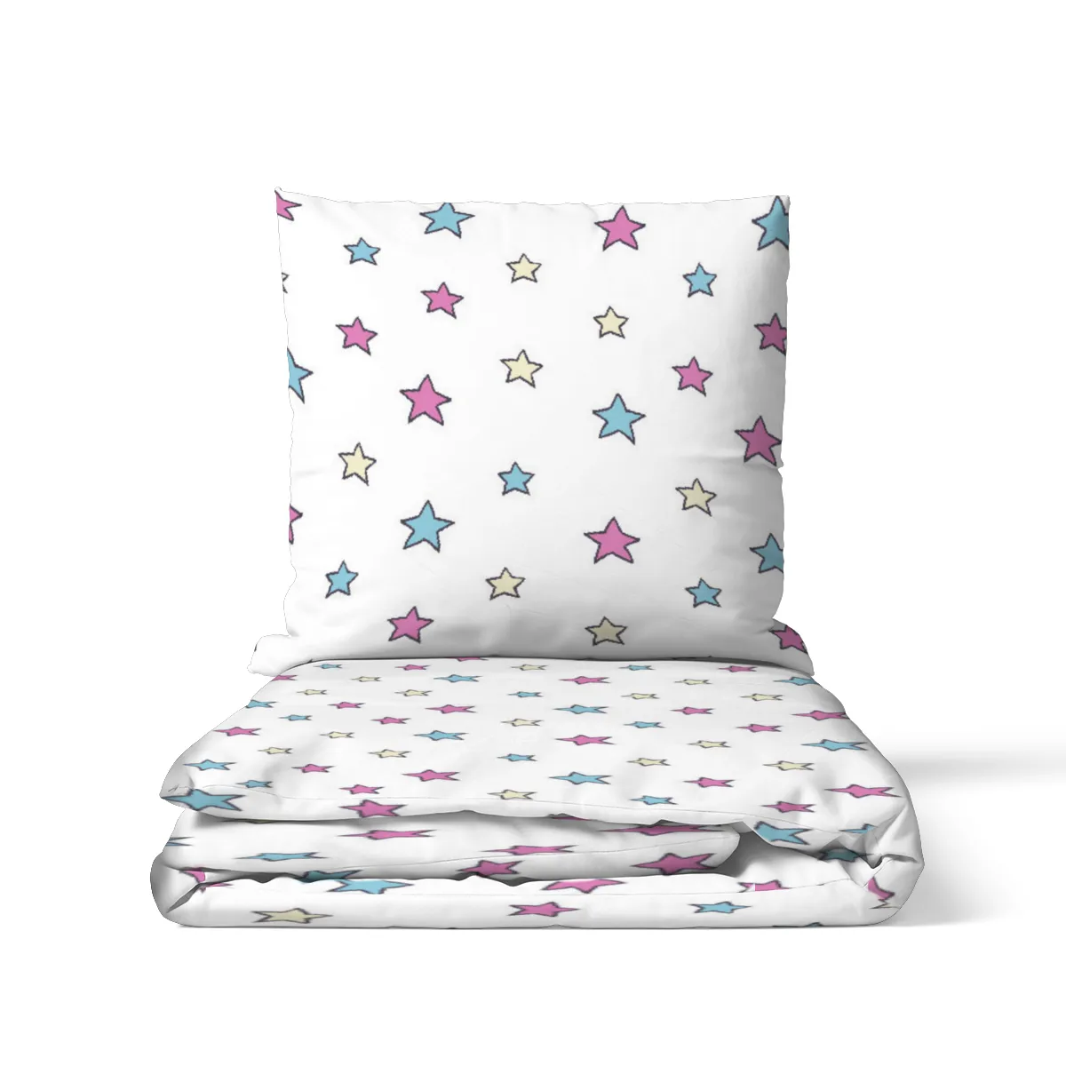 Kinderbettwäsche-Set Colorful Stars Mikrofaser