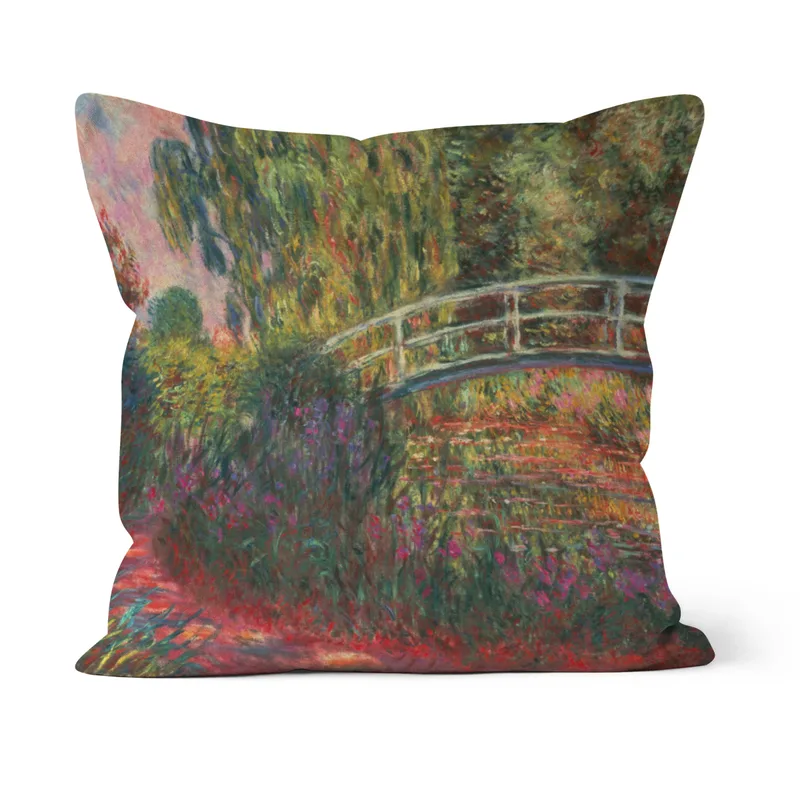Samtkissenbezug Japanische Brücke Monet