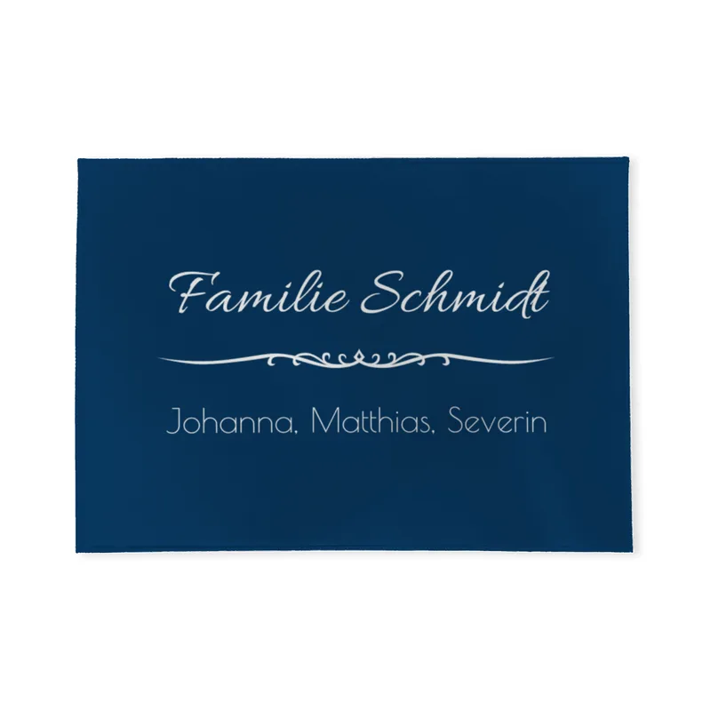 Personalisierte Fußmatte mit Namen - zeitlos elegant - Geschenk Einzug - Fußmatte mit Namen Klassik schwarz 70 x 50 cm